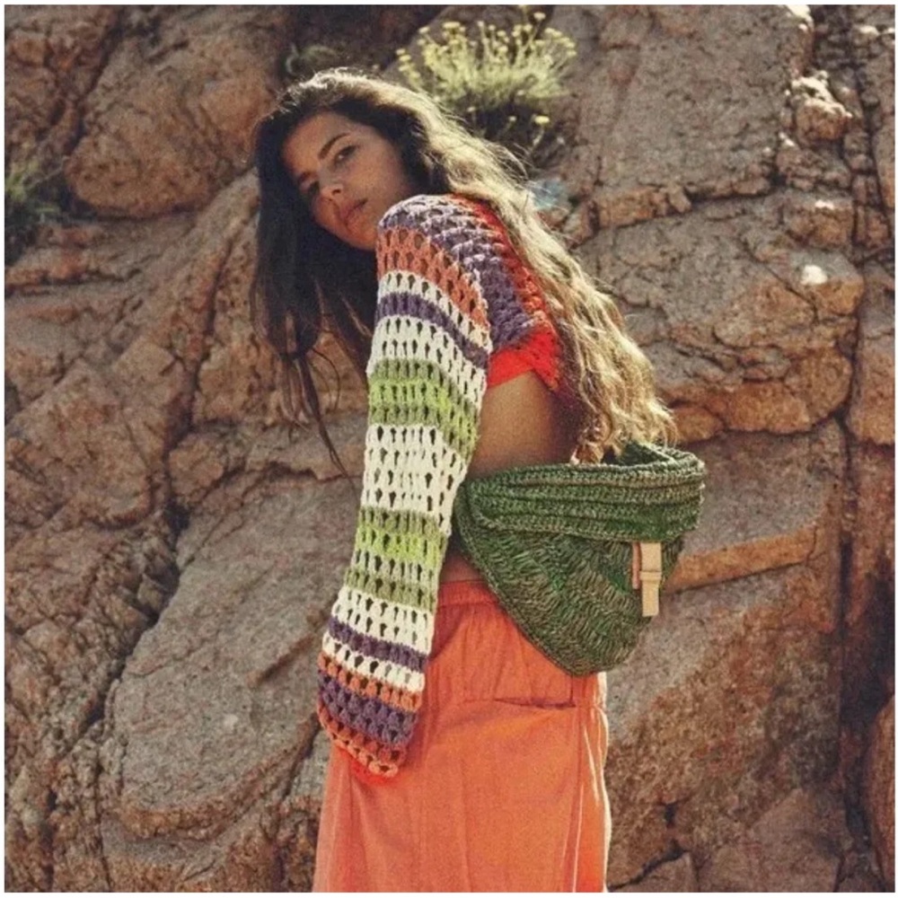Free People Island Sun Straw Sling Bag - Picture 2 of 6